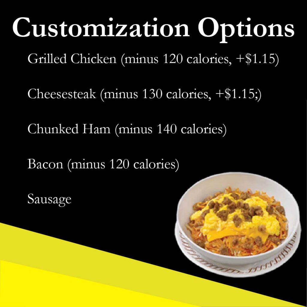 BREAKFAST HASHBROWN BOWL 2 Waffle House Hashbrown Bowl Customization Options
