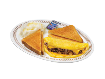 Waffle House Menu & Price 2025: Delicious choices await you! 19 Cheesesteak Omelet with our famous Thin-Sliced Chuck