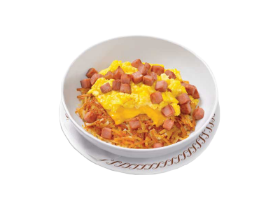 Waffle House Menu & Price 2025: Delicious choices await you! 32 Ham, Egg & Cheese Hashbrown Bowl