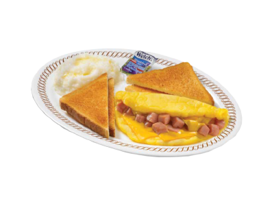 Waffle House Menu & Price 2025: Delicious choices await you! 17 ham and cheese omelet grits and toast